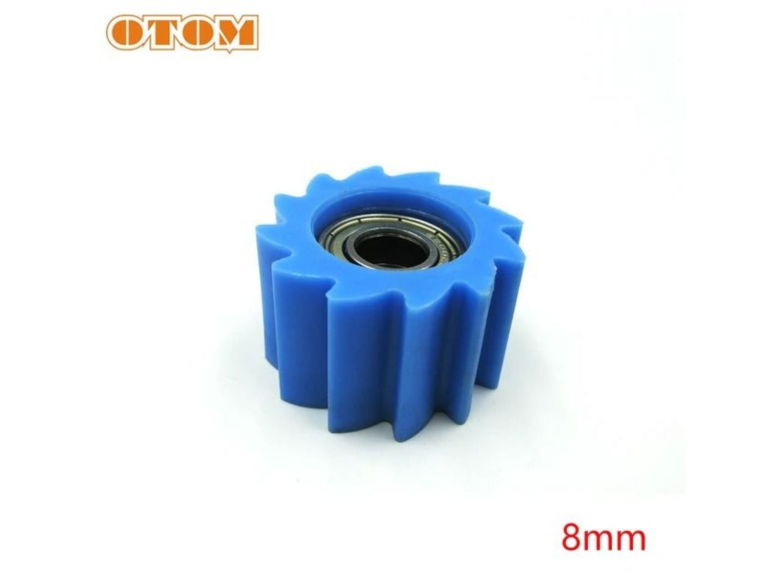 Ролик натяжителя цепи OTOM RACING зубчатый, синий OTM295102